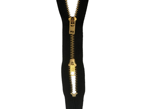 #5 Brass Two-way Closed-End Coverall Zipper