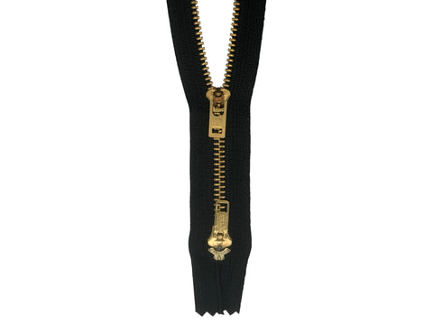 #5 Brass Two-way Closed-End Coverall Zipper