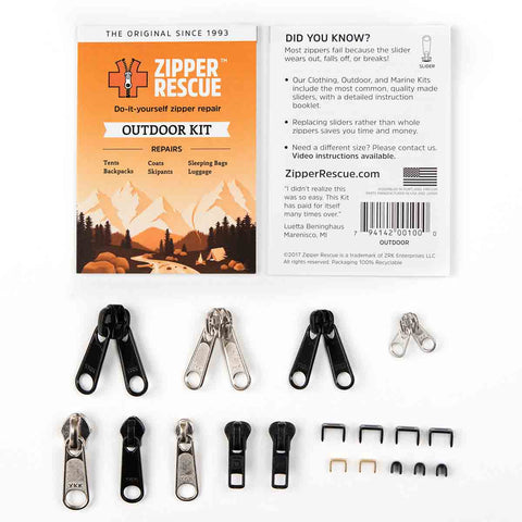 Zipper Rescue Kit - Outdoor Zipper Slider Repair Kit