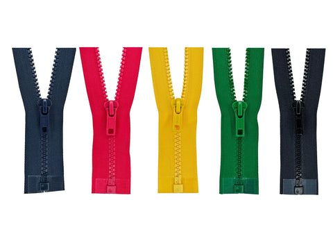 #5 Molded Plastic Jacket Zipper Sampler Pack (10 Zippers)
