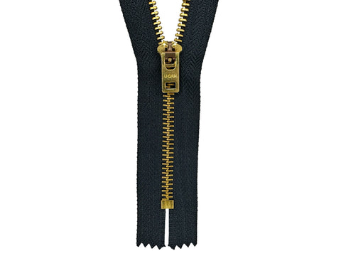 #5 Brass Closed-End (Jean) Zipper (Standard Metal Zippers For Jeans)