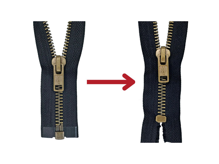 How to Convert a Separating Zipper to a Closed-End Zipper