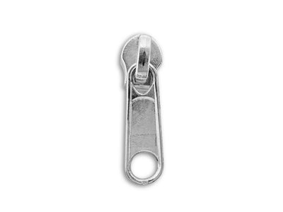 YKK #8C Nylon Coil Short Tab Slider Zipper Pull Nickel - 5 Pack