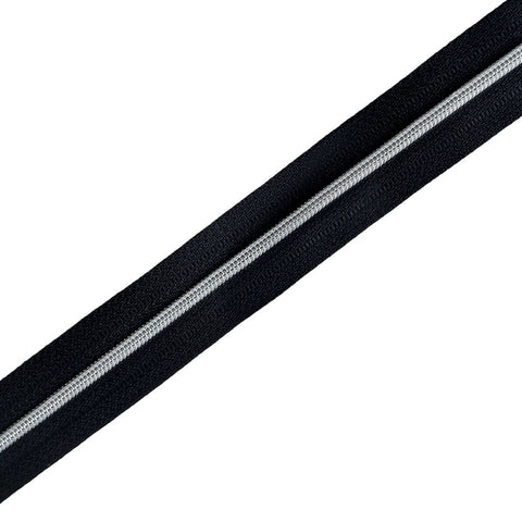 #3 Silver Metallic Coil Continuous Zipper Chain