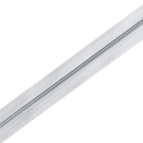 #3 Silver Metallic Coil Continuous Zipper Chain