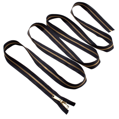 Black 24 Resin Separating Zipper with Stops - Porcelynne Lingerie Supplies