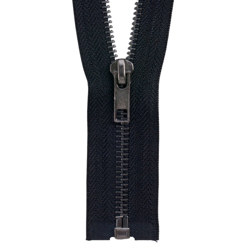 5 Black Oxidized Nickel / Gunmetal Separating (Jacket) Zippers