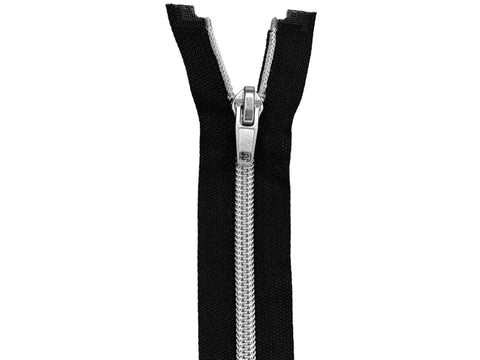 #7 Silver Metallic Coil Separating Jacket Zipper