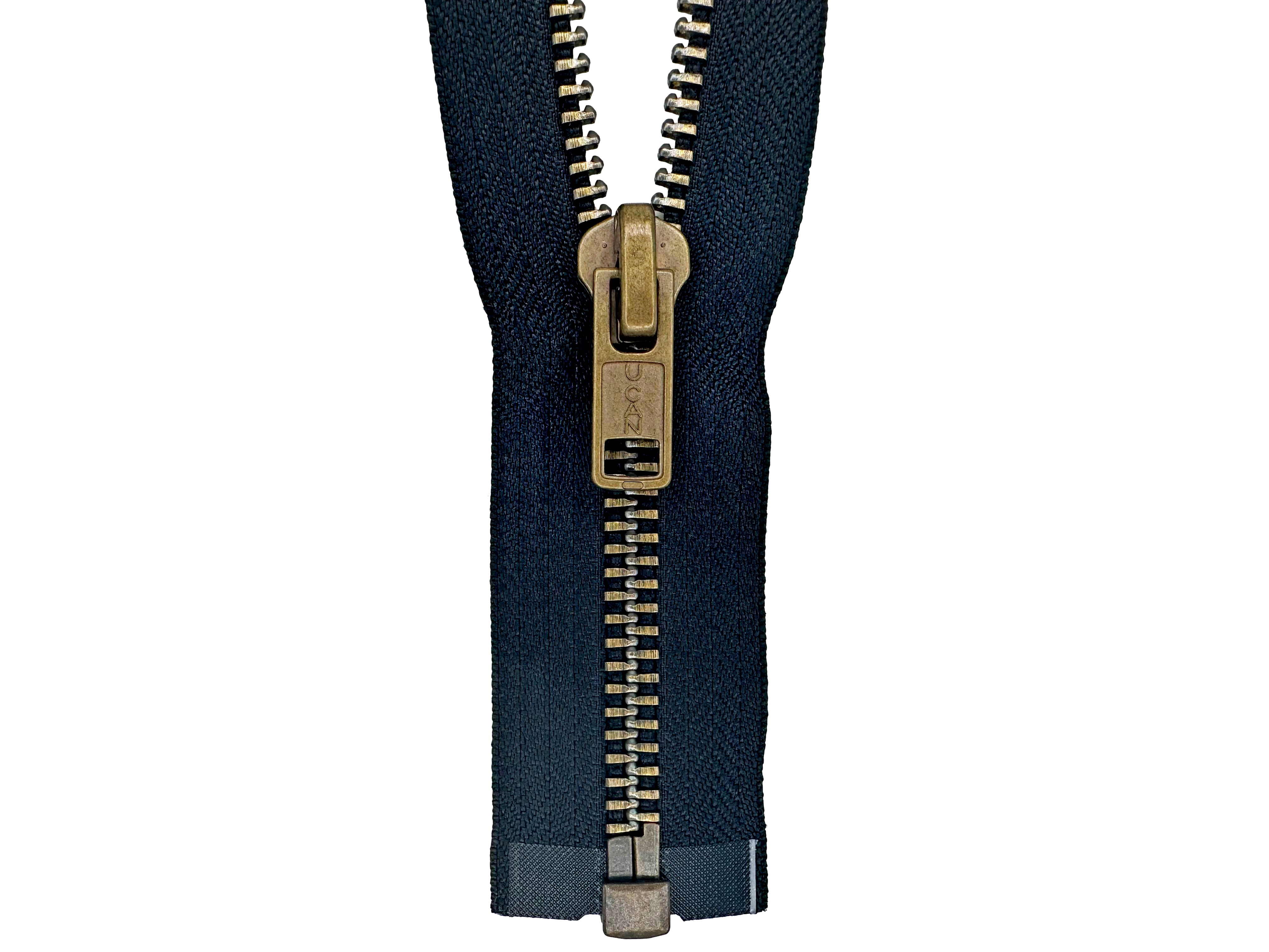 8 Antique Brass Separating (Jacket) Zippers