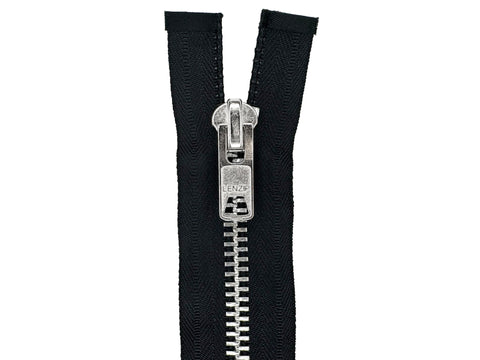 #10 22 inch Metal Zipper White 22” Aluminum Brass Metal Heavy Duty Zippers  One Way Separating Sewing Zipper Craft Zippers Jacket Zipper