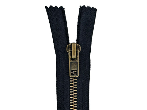 Brown) Brass Metal Separating Zippers, 24
