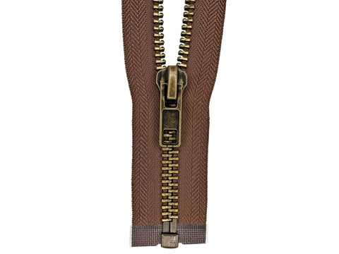 YKK #10 Antique Brass Metal Separating Zippers Extra Heavy-duty