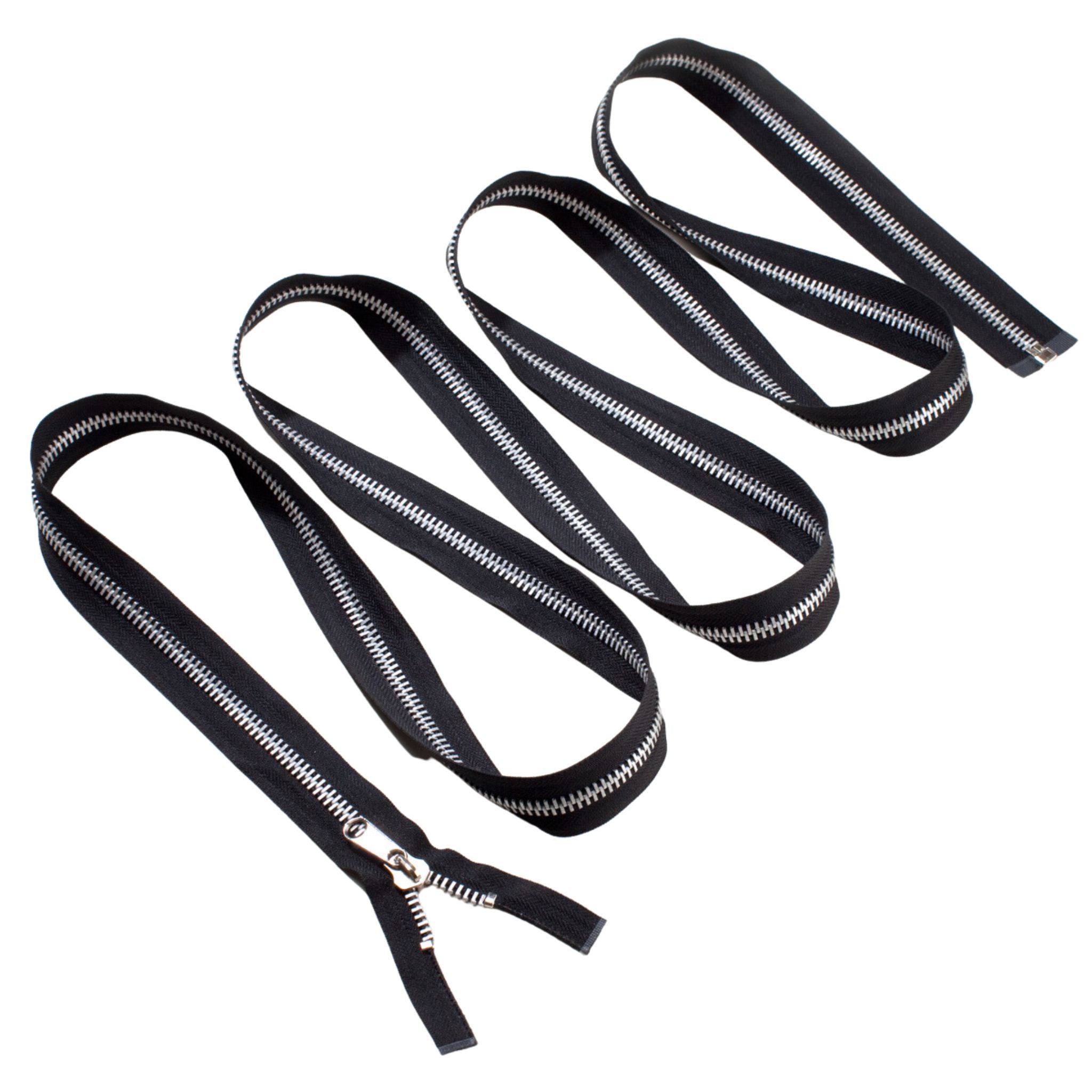 10 Aluminum Long Heavy Separating (Tent) Zipper Black / 72 IN / 1-Handle Non-lock (typically for non-garment use)