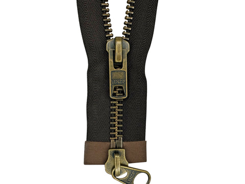 Two Way Navy Metal Separating Zipper With Anti Brass Pull and
