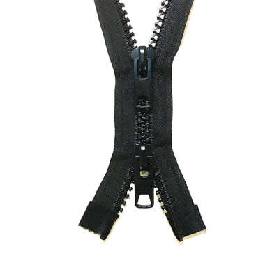  #5 Black Zipper 22 Aluminum Reversible Separating Jacket Zipper  - Black 22 inch Sewing Zipper for Jackets Sewing Coats Crafts - Heavy Duty  Metal Zippers