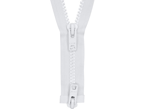 10 Plastic Separating Zipper: 48 White - J&J Supply Inc.