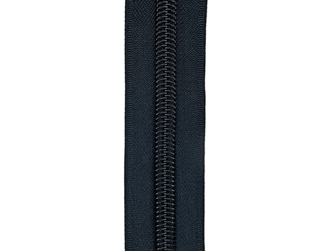 Lenzip #10 Chain Ziplon Coil Zipper Tape by the Yard - Black