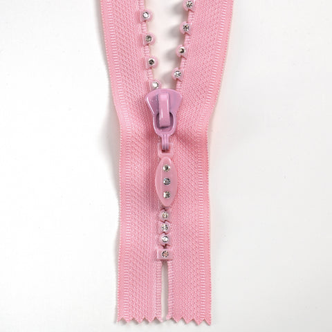 Rhinestone Small Stone Single Row Zipper (Closed-End and Separating)