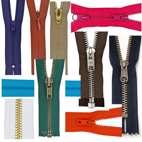 Zipper Grab Bag - Assortment of 10 Zippers