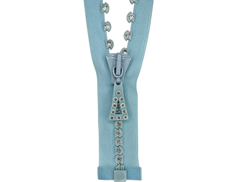 Rhinestone Large Stone Single Row Zipper (Closed-End and Separating)