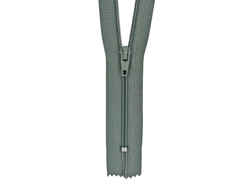 Beige #5 Nylon Coil Zippers: 3 Yards with 9 Pulls Gunmetal