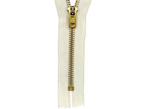 #5 Brass Closed-End (Jean) Zipper (Standard Metal Zippers For Jeans)
