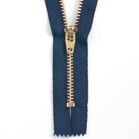 #5 Brass Closed-End (Jean) Zipper (Standard Metal Zippers For Jeans)