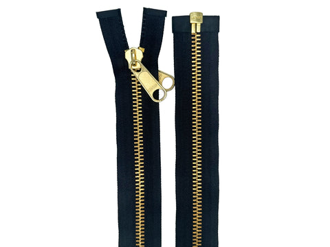 YKK #10 Bulk Zipper, Solid Brass